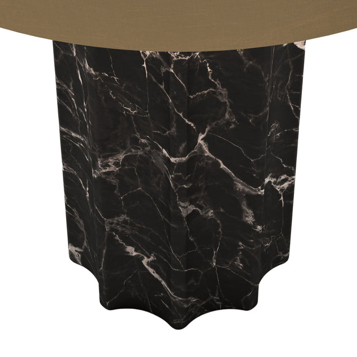 Bulbrite FLUTED COLUMN/TL/BM/BB Cordless Indoor Table Lamp Fluted Column 5.5W 3.7V 300Lm 2700K 92 CRI Black Marble/Brushed Brass (K70501)