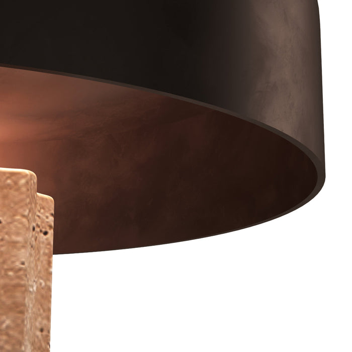 Bulbrite FLUTED COLUMN/TL/TR/CB Cordless Indoor Table Lamp Fluted Column 5.5W 3.7V 300Lm 2700K 92 CRI Travertine/Chocolate Bronze (K70500)