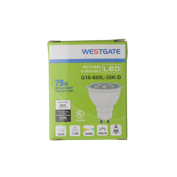 Westgate Manufacturing High Power GU10 120V 7.5W 500Lm 3000K (G10-600L-30K-D)