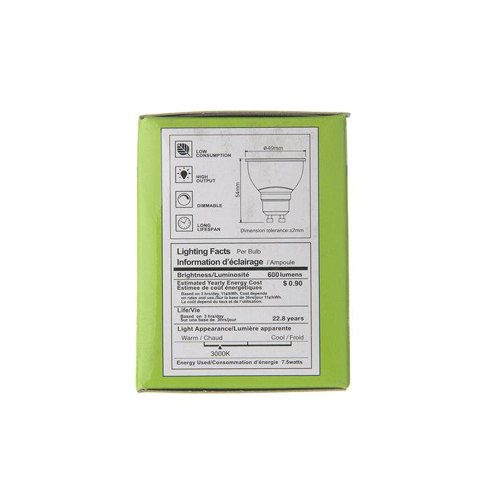 Westgate Manufacturing High Power GU10 120V 7.5W 500Lm 3000K (G10-600L-30K-D)