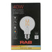 RAB Filament G25 3.8W 40W Equivalent 350Lm E26 Base 90 CRI 2200K-3000K Dimmable Clear (G25-3-E26-922/30-F-C-WGD)