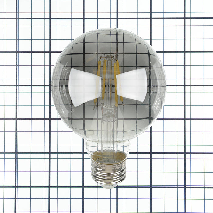 Feit Electric 5W [40W Equivalent] G25 E26 Base Dimmable Straight Filament Smoke Glass Vintage Edison LED Light Bulb Daylight (G25/SMK/VG/LED)
