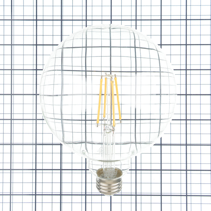 RAB LED Filament Lamp G40 9W 100W Equivalent E26 Base 810Lm 90 CRI 2700K Dimmable Clear (G40-9-E26-927-F-C)