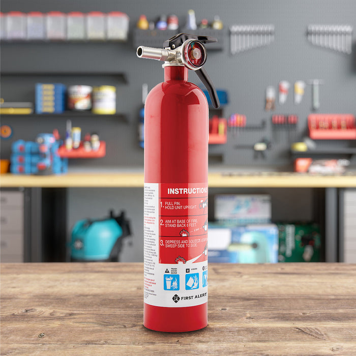 First Alert BRK Fire Extinguishers 10-B C Rechargeable Bracket-Coast Guard Approved Red (GARAGE10)