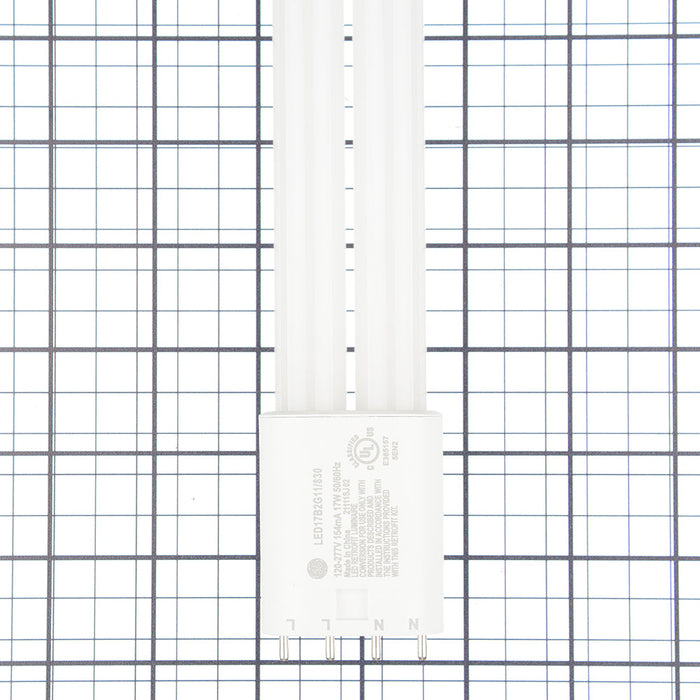 GE LED17B2G11/830 17W 22 Inch LED Type B High Lumen Biax Lamp 3000K 120-277V 2G11 Base 2100Lm 80 CRI Non-Dimmable (93136025G)