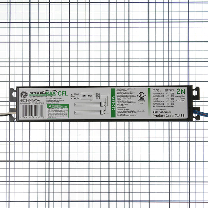 GE GEC240MAX-A Compact Fluorescent Normal Multivolt Instant Start (71435)
