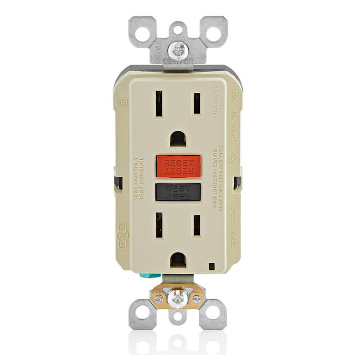 Leviton 15A SmartlockPro GFCI Receptacle/Outlet Ivory (GFNT1-RI)