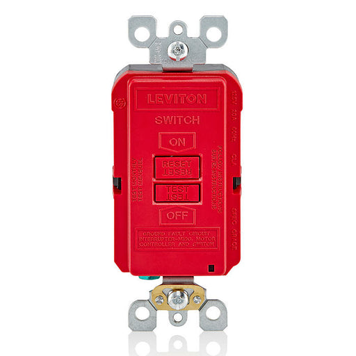 Leviton Red Self-Test GFCI Blank Face Slim Lite Receptacle/Outlet 20A 125V (GFRBF-R)