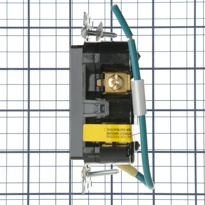 Leviton SmartlockPro Isolated Ground GFCI Duplex Receptacle Outlet Extra Heavy-Duty Industrial Spec Grade 15A 20A Feed-Through 125V Black (GFTR1-IGE)
