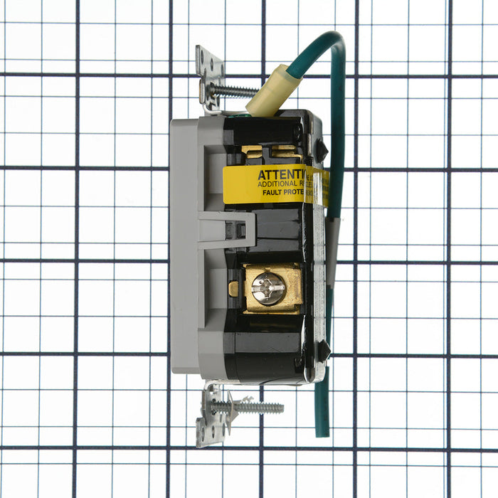 Leviton SmartlockPro Isolated Ground GFCI Duplex Receptacle Outlet Extra Heavy-Duty Industrial Spec Grade 15A 20A Feed-Through 125V Gray (GFTR1-IGG)