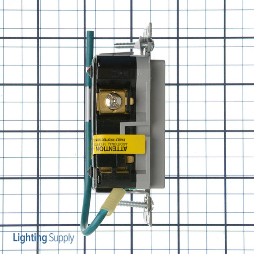 Leviton SmartlockPro Isolated Ground GFCI Duplex Receptacle Outlet Extra Heavy-Duty Industrial Spec Grade Tamper-Resistant 20A 125V Gray (GFTR2-IGG)