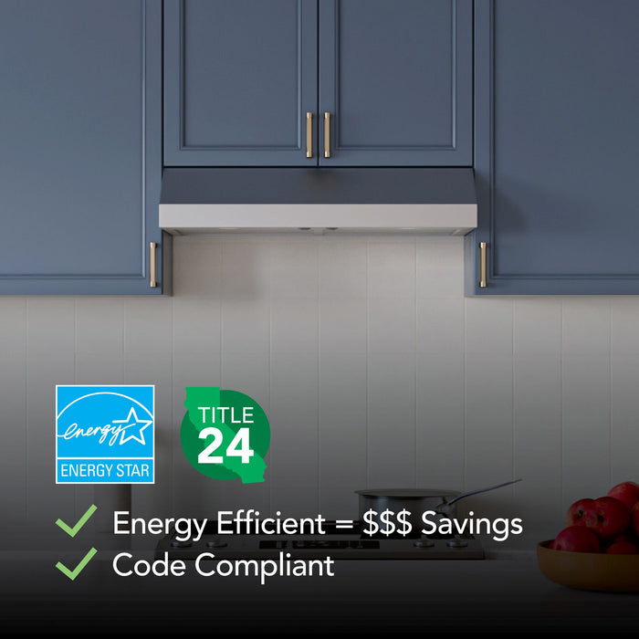 Broan-NuTone Glacier 1 Max 350 CFM 42 Inch Undercabinet Range Hood Stainless Steel (GLA1423SS)