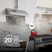 Broan-NuTone Glacier 36 Inch Range Hood 350 MAX Blower CFM 1.5 Sones Stainless Steel (GLA2363SS)
