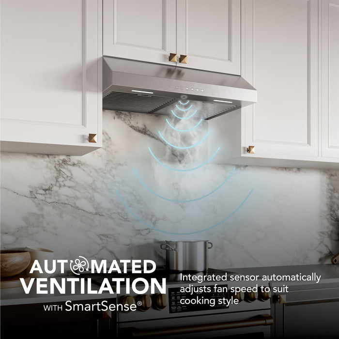 Broan-NuTone Glacier 30 Inch Range Hood 490 MAX Blower CFM 1.1 Sones Stainless Steel (GLA3304SS)