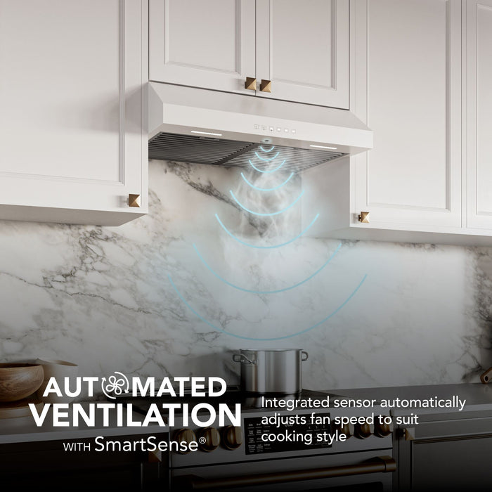 Broan-NuTone Glacier 30 Inch Range Hood 490 MAX Blower CFM 1.0 Sones White (GLA3304WW)