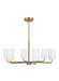 Generation Lighting Rhett 6-Light Chandelier In Satin Bronze With Painted White Inside Glass Shades (GLC1026SB)