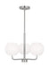 Generation Lighting Rory 3-Light Chandelier In Brushed Steel With Opal Glass Shades (GLC1043BS)