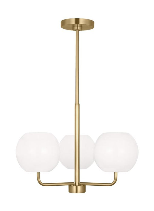 Generation Lighting Rory 3-Light Chandelier In Satin Bronze With Opal Glass Shades (GLC1043SB)