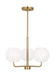 Generation Lighting Rory 3-Light Chandelier In Satin Bronze With Opal Glass Shades (GLC1043SB)