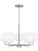 Generation Lighting Rory 5-Light Chandelier In Brushed Steel With Opal Glass Shades (GLC1055BS)