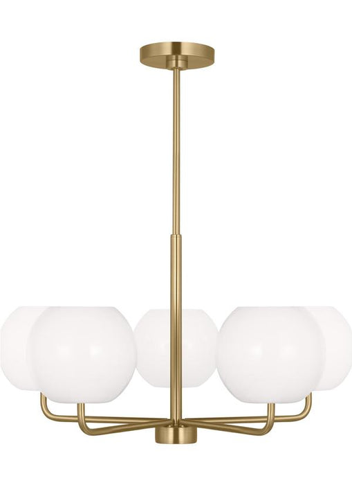 Generation Lighting Rory 5-Light Chandelier In Satin Bronze With Opal Glass Shades (GLC1055SB)