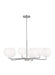 Generation Lighting Rory 6-Light Chandelier In Brushed Steel With Opal Glass Shades (GLC1066BS)