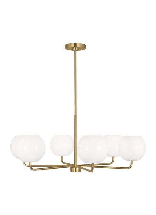 Generation Lighting Rory 6-Light Chandelier In Satin Bronze With Opal Glass Shades (GLC1066SB)