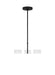 Generation Lighting Emile 3-Light Chandelier In Midnight Black With Etched White Glass Shades (GLC1073MBK)