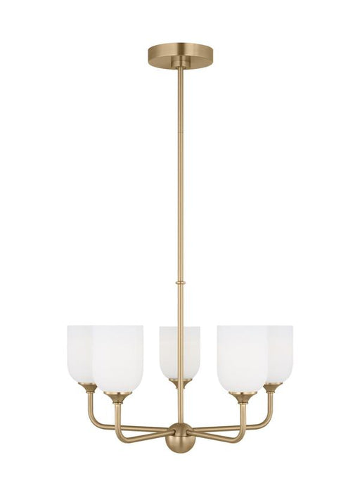 Generation Lighting Emile 5-Light Chandelier In Satin Bronze With Etched White Glass Shades (GLC1085SB)