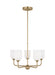 Generation Lighting Emile 5-Light Chandelier In Satin Bronze With Etched White Glass Shades (GLC1085SB)