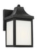 Generation Lighting Saybrook 1-Light Outdoor Wall Lantern In Polished Nickel Silver With Clear Glass Shades And Smooth White Glass Shades (GLO1001TXB)