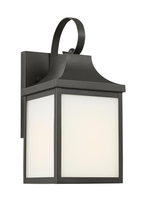 Generation Lighting Saybrook 1-Light Outdoor Wall Lantern In Brushed Steel Silver With Clear Glass Shades And Smooth White Glass Shades (GLO1011ANBZ)