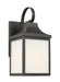 Generation Lighting Saybrook 1-Light Outdoor Wall Lantern In Brushed Steel Silver With Clear Glass Shades And Smooth White Glass Shades (GLO1011ANBZ)