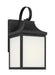 Generation Lighting Saybrook 1-Light Outdoor Wall Lantern In Midnight Black With Clear Glass Shades And Smooth White Glass Shades (GLO1011TXB)