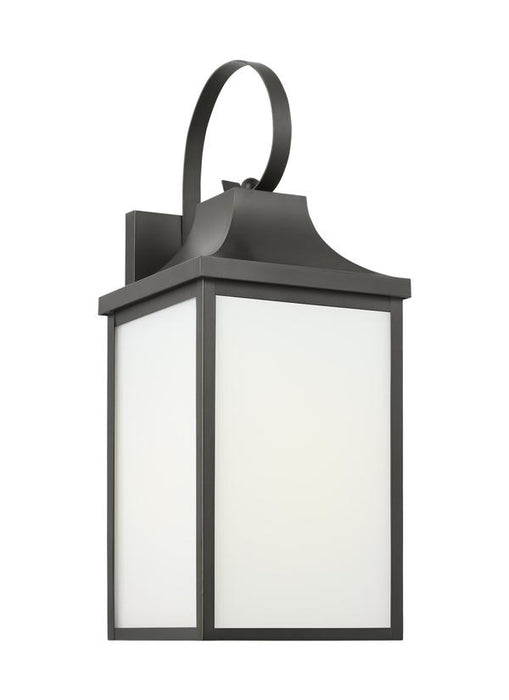 Generation Lighting Saybrook 1-Light Outdoor Wall Lantern In Midnight Black With Clear Glass Shades And Smooth White Glass Shades (GLO1031ANBZ)