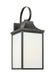 Generation Lighting Saybrook 1-Light Outdoor Wall Lantern In Midnight Black With Clear Glass Shades And Smooth White Glass Shades (GLO1031ANBZ)