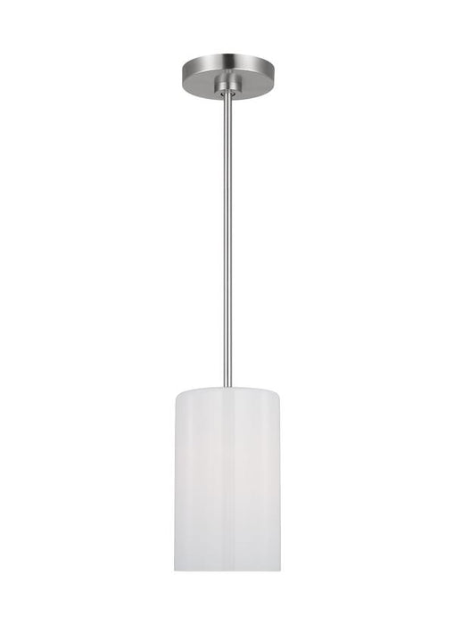 Generation Lighting Rhett 1-Light Ceiling Pendant In Brushed Steel With Glass Shade (GLP1001BS)