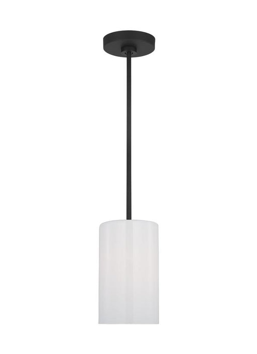 Generation Lighting Rhett 1-Light Ceiling Pendant In Midnight Black With Glass Shade (GLP1001MBK)