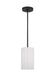 Generation Lighting Rhett 1-Light Ceiling Pendant In Midnight Black With Glass Shade (GLP1001MBK)