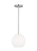 Generation Lighting Rory 1-Light Ceiling Pendant In Brushed Steel With Glass Shade (GLP1011BS)