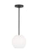 Generation Lighting Rory 1-Light Ceiling Pendant In Midnight Black With Glass Shade (GLP1011MBK)