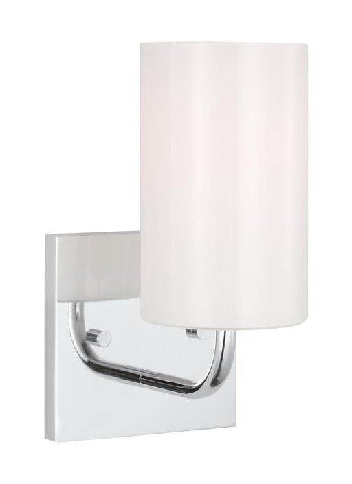 Generation Lighting Rhett 1-Light Bath Vanity Wall Sconce In Chrome With Glass Shade (GLV1001CH)