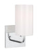 Generation Lighting Rhett 1-Light Bath Vanity Wall Sconce In Chrome With Glass Shade (GLV1001CH)