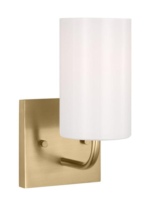 Generation Lighting Rhett 1-Light Bath Vanity Wall Sconce In Satin Bronze With Glass Shade (GLV1001SB)