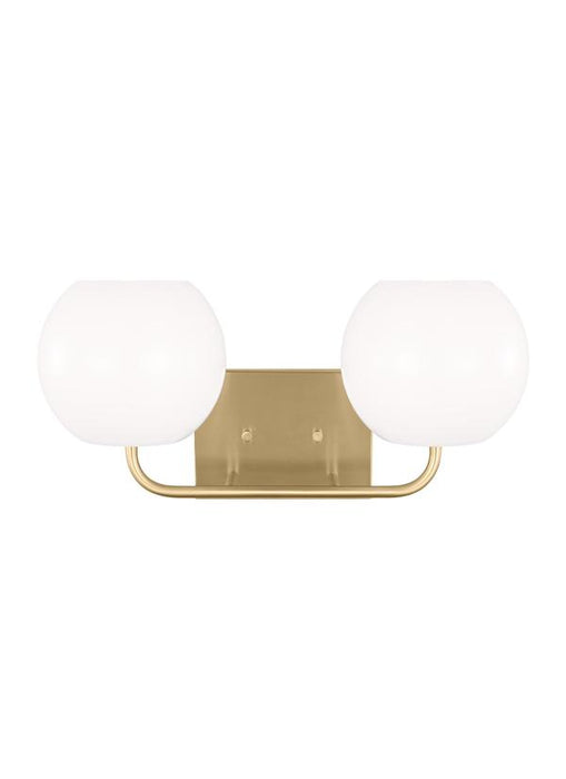 Generation Lighting Rory 2-Light Bath Vanity Wall Sconce In Midnight Black With Opal Glass Shades (GLV1012SB)