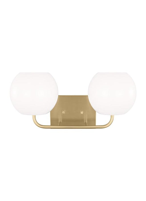 Generation Lighting Rory 2-Light Bath Vanity Wall Sconce In Midnight Black With Opal Glass Shades (GLV1012SB)