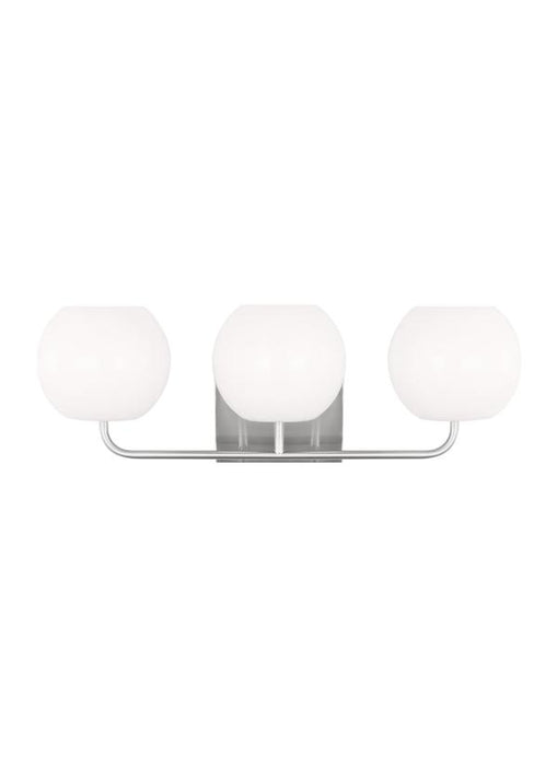 Generation Lighting Rory 3-Light Bath Vanity Wall Sconce In Satin Brass With Opal Glass Shades (GLV1013BS)