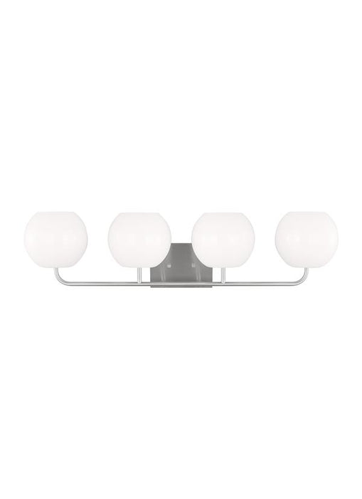 Generation Lighting Rory 4-Light Bath Vanity Wall Sconce In Burnished Brass With Opal Glass Shades (GLV1014BS)