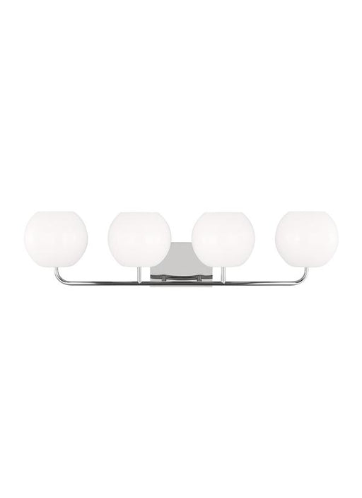 Generation Lighting Rory 4-Light Bath Vanity Wall Sconce In Midnight Black With Opal Glass Shades (GLV1014CH)