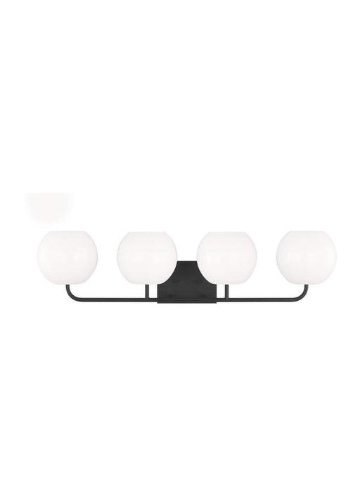 Generation Lighting Rory 4-Light Bath Vanity Wall Sconce In Polished Nickel Silver With Opal Glass Shades (GLV1014MBK)